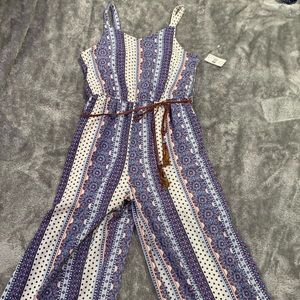 different patterned jumpsuit with belt